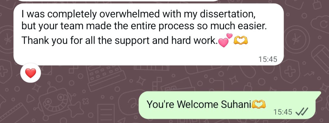 Student message about dissertation support
